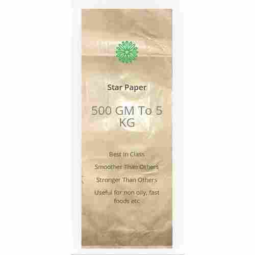 Brown Star Paper Made Non Oil Fast Food Packaging Use Printed Star Paper Pouch