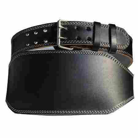Heavy Duty Black Unisex Waist Support Flat Type Gym Belt With Metal Buckle