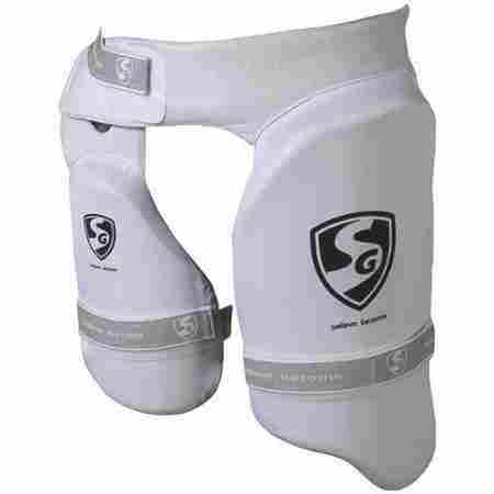 Plain White Cricket Thigh Pad For Right and Left Handed Batsmen Full Size