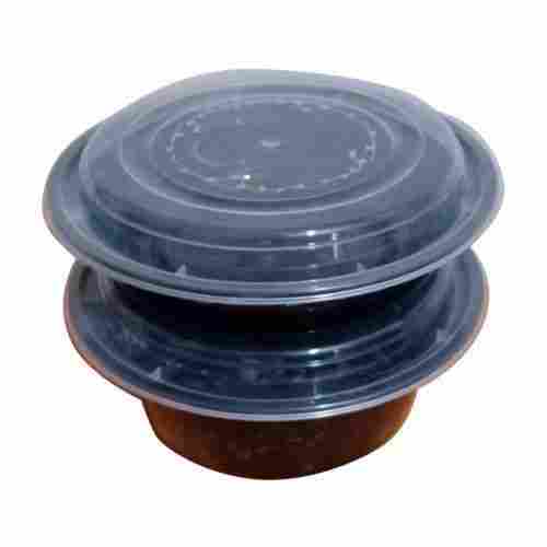 Plastic Round Disposable Food Packaging Box Bowl With Transparent Lid For Hotel Restaurant