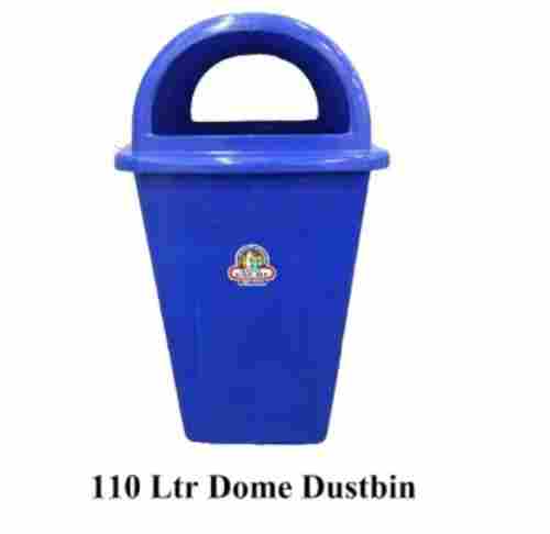 110 Liters Capacity Blue Plastic Industrial Dome Dustbin with Strong Lid