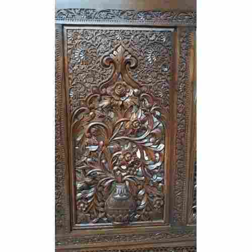 Paint Finish Rectangular Shape Antique Appearance Wooden Carving Panel