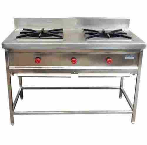 Rectangular Stainless Steel Commercial Use Two Burner Gas Range For Cooking
