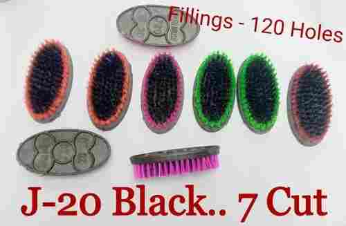 Oval Shape Black Cloth Cleaning Brush With Plastic Bristle And 122 Holes