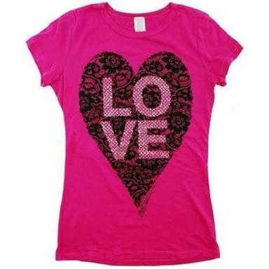 Party Wear Short Sleeve Round Neck Ladies Printed T Shirt Age Group: Adults