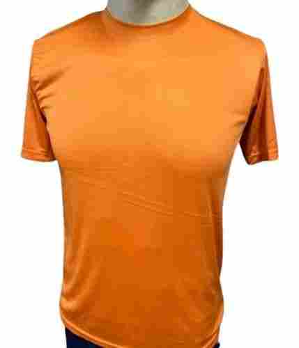 Mens S-XL Size Half Sleeves Round Neck Plain Orange Sarina Casual T Shirts