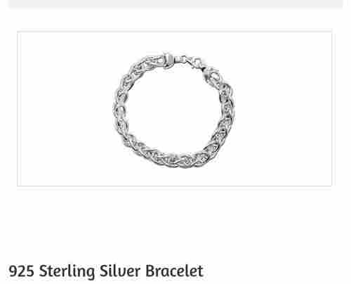 Designer Party Wear Attractive Design Plain Pattern 925 Sterling Silver Bracelet 