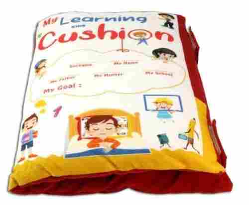 Velvet Printed Red Square Kids Educational Learning Cushion For 2 To 7 Years
