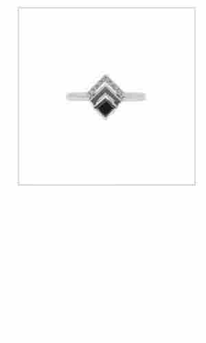Designer Unique 1 Ct Black Diamond Princess Cut Engagement Ring In White Gold