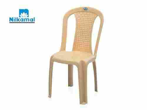 Marble Beige Indoor Perforated High Back Armless Moulded Plastic Chair For Home