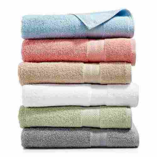 Multi Color Rectangle Woven Plain Cotton and Terry Bath Towel 