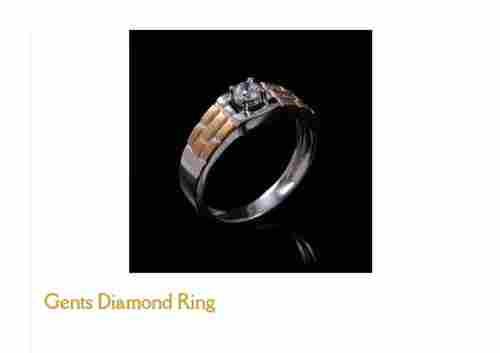 Unique Design Attractive Look Round Shape Polished Finish Gents Diamond Ring