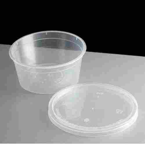 Round Shape Disposable Transparent Solid Plastic Containers With Lid 100 ML