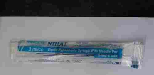 3 ML Sterile Single Use Plastic Disposable Hypodermic Syringe With Needle