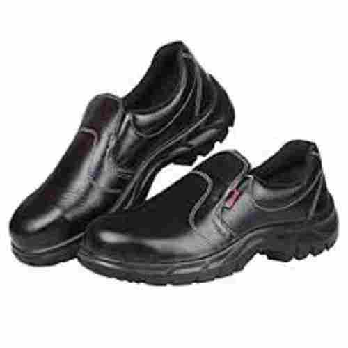 Black Color Executive Leather Mens Safety Shoes Without Laces