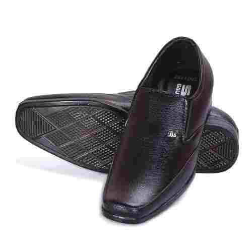 Black Color Semi Round Low Heel Leather Mens Formal Shoes with All Size