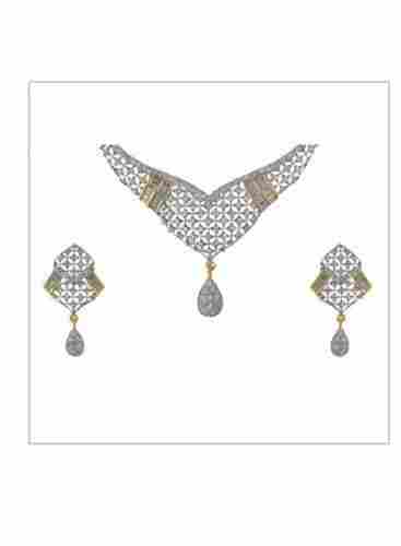 Shiny Look Attractive Design Perfect Shape and Attractive Design American Diamond Necklace Set