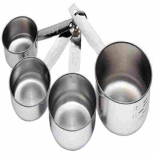Silver Color Stainless Steel Measuring Cup Combo Set Of 4 for Kitchen