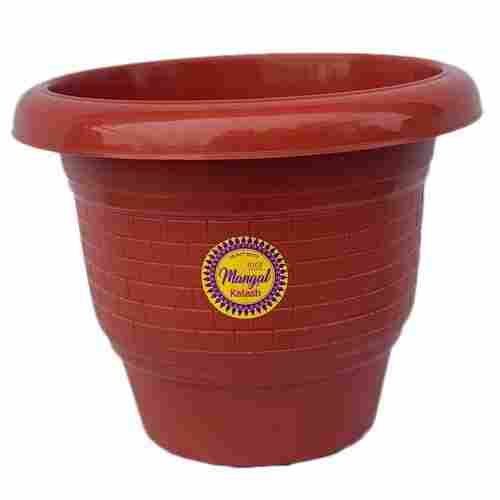 Brown Plastic Plant Pots For Planting With 12Inch Diameter And Round Shape