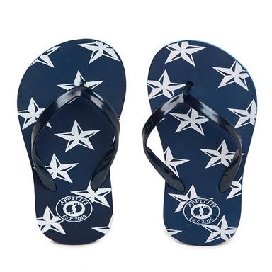 Summer Blue Color Flip Flops Printed Rubber Casual Slipper For Women And Girls 