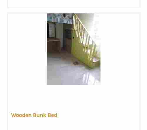 Durable White Color Plain Pattern Fine Finished Wooden Bunk Bed for Home 
