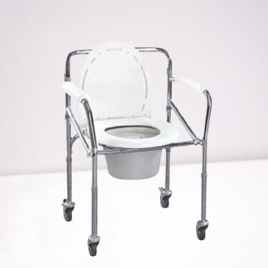 Durable Rotatable Foldable With Adjustable Seat Hospital Use Stainless Steel Patient Commode Chair