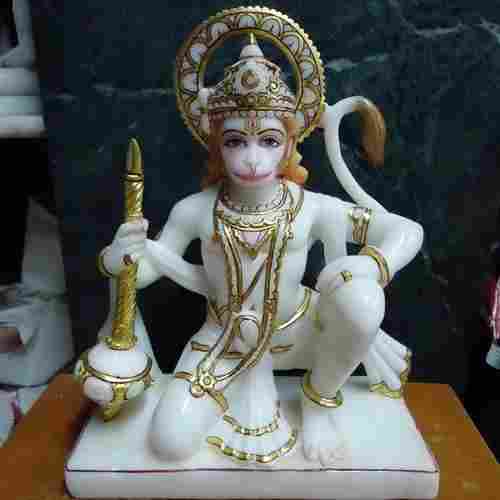 Crack Resistant White Marble Hanuman Statue For Worship