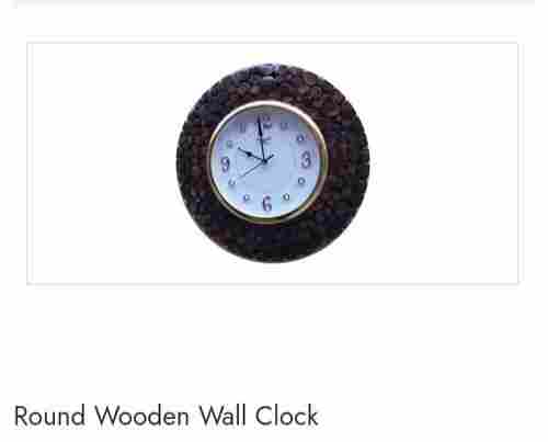 Durable Polished Finish and Plain Pattern Round Shape Wooden Wall Clock
