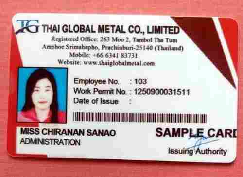 -5 mm Thickness, Digital Printed Rectangular Printed RFID Card for Office