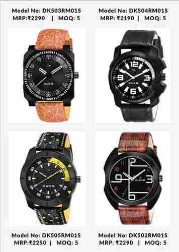Casual Wear Mens Wrist Watch With Round Shape And Analog Display (Brown And Black)