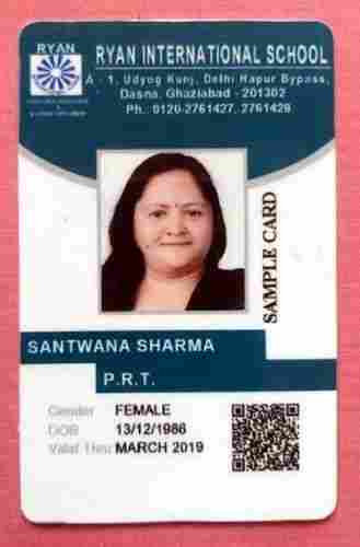 Digital Printed Rectangular Single Sided Barcode ID Card for School, 2-5g Weight