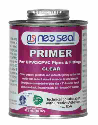 Water Resistant Primer Chemical For UPVC, PVC Pipe And Fitting Bonding Surface