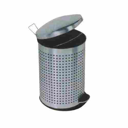 Abhinav Steels Foot Pedal Round Stainless Steel Perphoreted Dustbin For Office