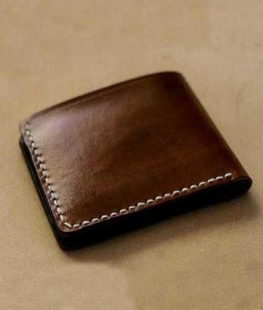 Shiny Look Mens Plain Foldable Brown Leather Wallet For Cash, Id Proof And Keeping Credit Card Design: Modern