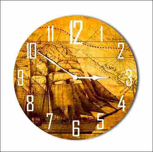 Designer Printed Wooden Wall Clock For Gift, Office, Home