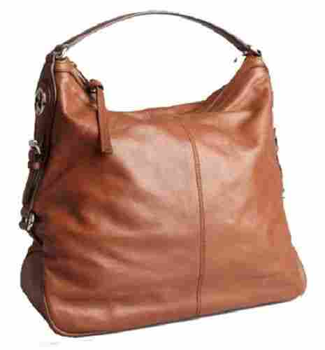 Fashionable Leather Hobo Handbags Chocolate Colour With Polyester Fabric Lining