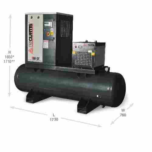 Hassle Free Operations Powder Coated Tank Mounted Screw Air Compressor