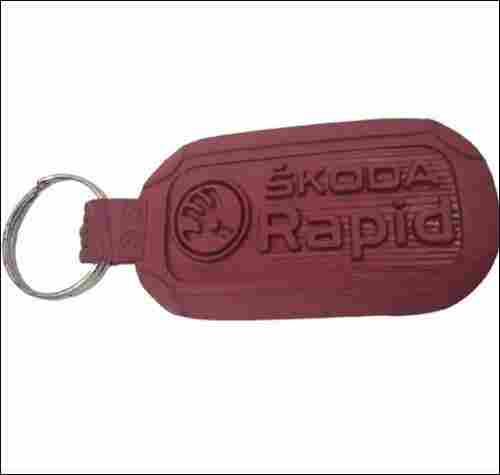 Rectangular Polished Leather Skoda Rapid Promotional Keychain For Hanging Key