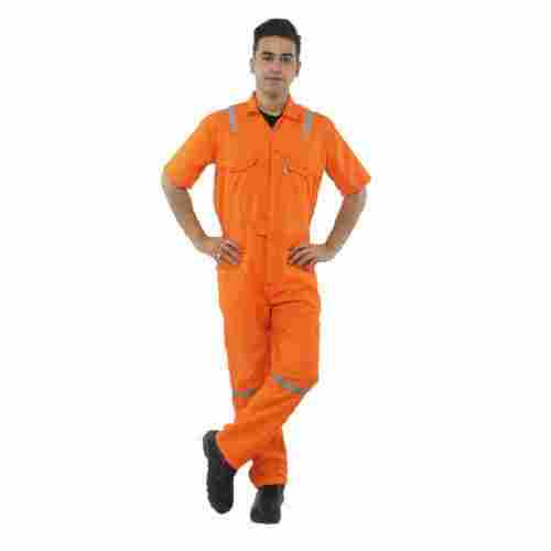 S-XL Size Single Piece Half Sleeves Cotton Mens Workwear Coverall With Reflective Strip