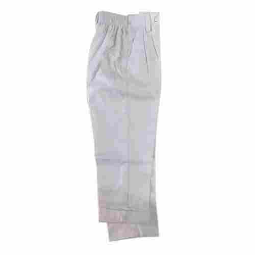 White Skin Friendly Regular Fit Ankle Length Extremely Comfortable Unisex Plain Cotton School Trouser