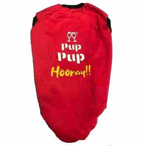 Red Dog Printed Pet Spun Fleece T Shirt With Washable And Size 10-32 Number