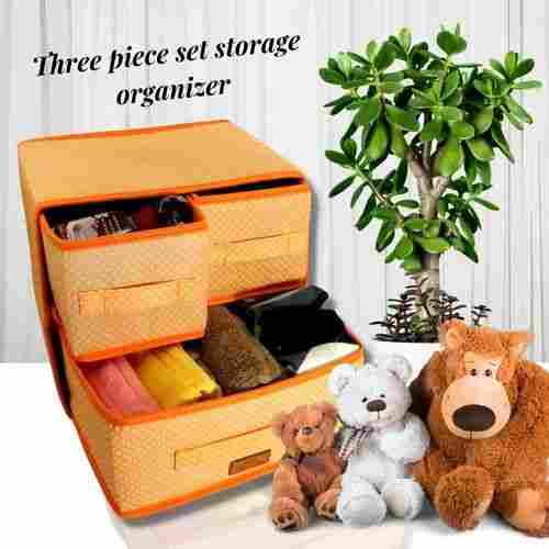 Three Piece Foldable Storage Box For Accessories, Lingerie, Cosmetics, Home Storage