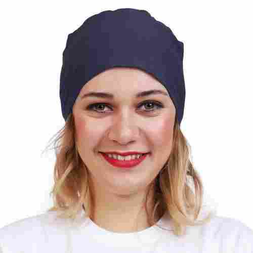 Navy Blue Cotton Plain Headwrap for Fits Under Helmet