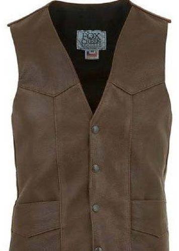 Comes In Various Colors Plain Design And Sleeveless Button Closure Type Mens Leather Waistcoats For Casual Wear
