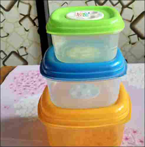 Pp Plastic Square Food Containers For Kitchen Storage, 3 Piece
