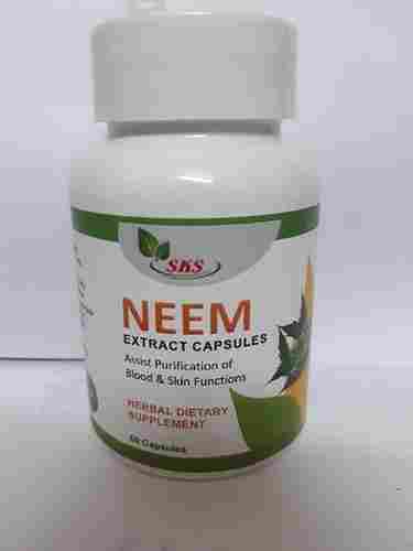 Neem Capsules 500mg With 60 Capsules Packing With 24 Months Shelf Life
