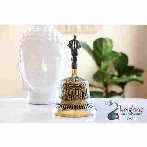 Round Designer Brass Bell For Temple With Weight 300 To 800gram And Polished Finish