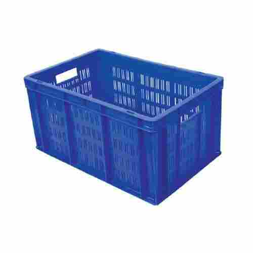 500(L) X 325(B) X 250(H) Mm Outer Diameter Rectangular 32 L Blue Industrial Vegetable Plastic Crate 