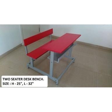 Rust Proof Polished Surface Finish 2 Seater Wooden And Steel Made Rectangular Modern School Bench