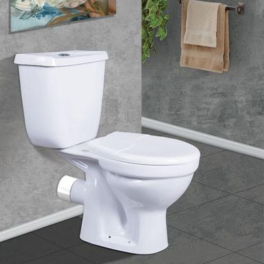 White Square Floor Mounted Dual Flushing Mechanism Two Piece Toilet
